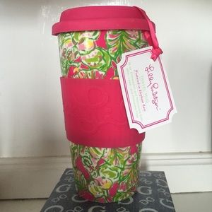 Lily Pulitzer ceramic travel mug