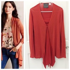 Anthropologie Flowy Drapy Cardigan Linen Blend