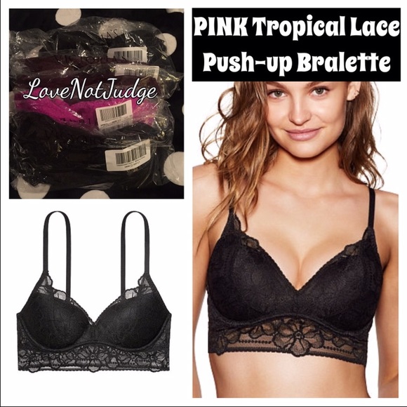NWT VS PINK LACE PUSH-UP BRALETTE large (D-DD)