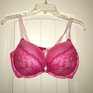 Lacy hot pink/light pink VS bra