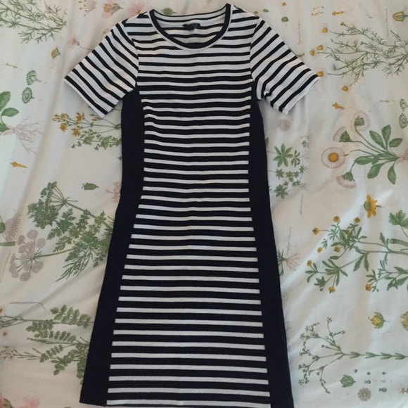 TOPSHOP STRIPED BODYCON DRESS