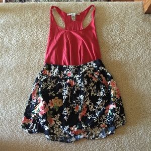 Tank top and floral skater skirt