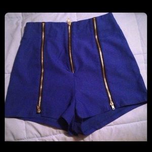 Blue high waisted shorts