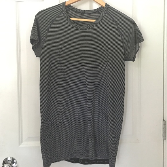 black and white striped tee