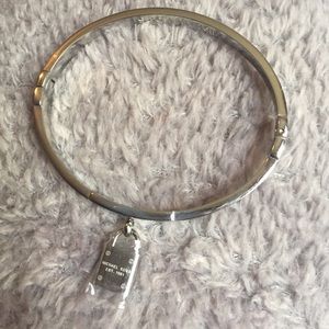 MK padlock silver and black bangle bracelet