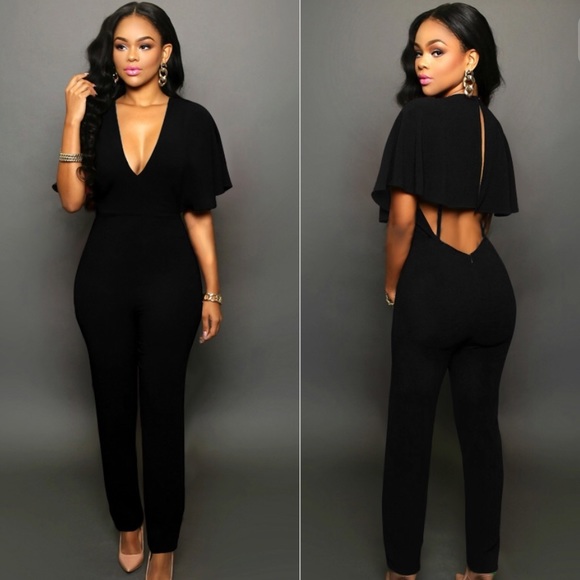 Women's black jumpsuit large