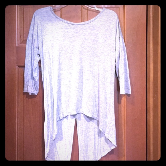 NWOT Grey 3/4 sleeve high lo top