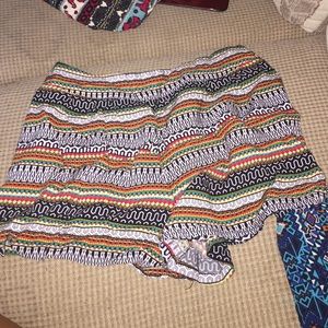 multicolored Aztec shorts