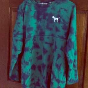 Victoria's Secret Pink Tie Dye Varsity Crew