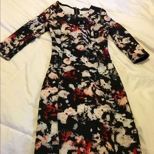 Beautiful and elegant dress black with flowers