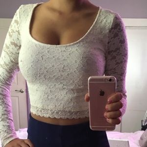 Cream crop top
