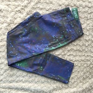 Blue/Green Snakeskin Patterned Skinny Jeans