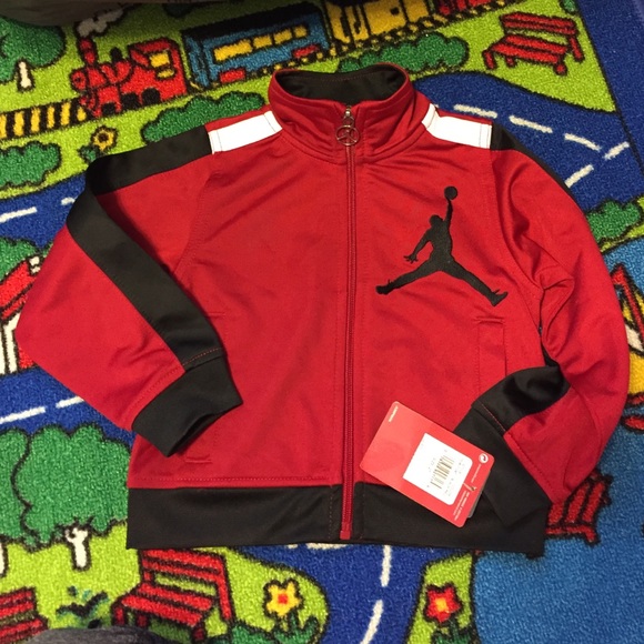 Little boys red Jordan zip up