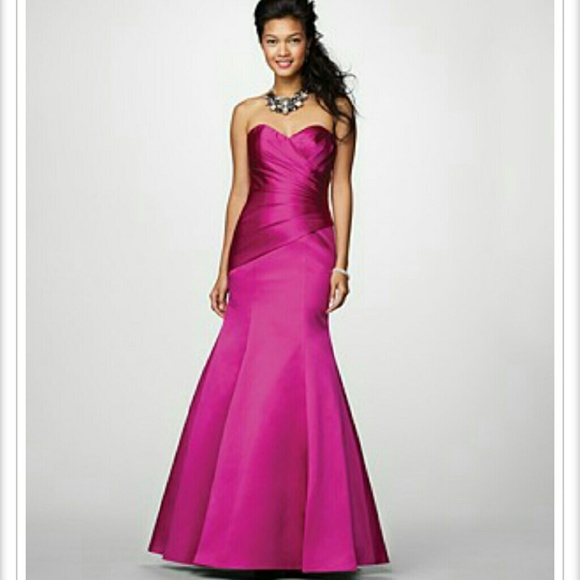 Wrapped Bodice Satin Bridesmaid Dress - Picture 1 of 4