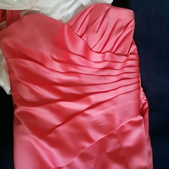 Wrapped Bodice Satin Bridesmaid Dress - Picture 2 of 4