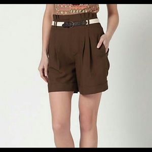 Anthropologie high waisted shorts with belt.