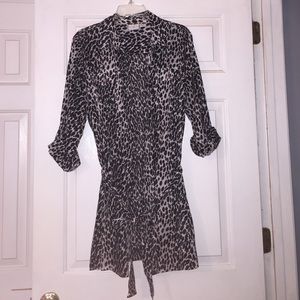 Long leopard blouse