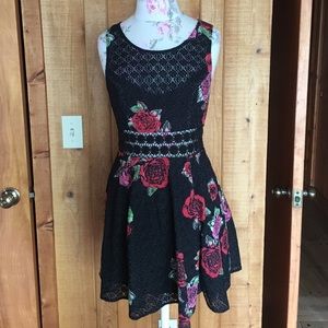 Free People Black Rose Eyelet Dress SIZE 4