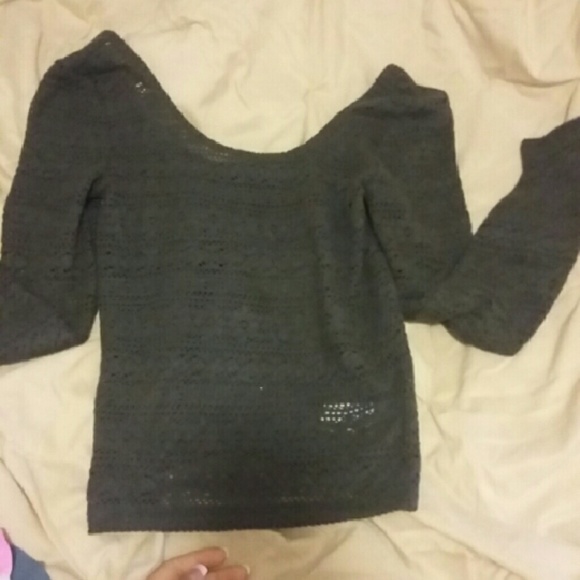 Grey long sleeves crop top