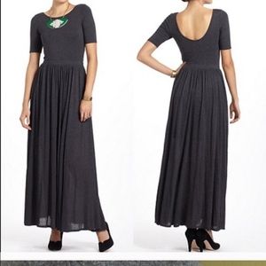 Anthropologie grey bordeux grey maxi dress.