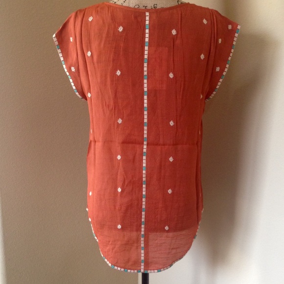 Embroidered Orange Blouse - Picture 2 of 4