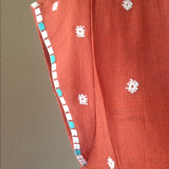 Embroidered Orange Blouse - Picture 4 of 4