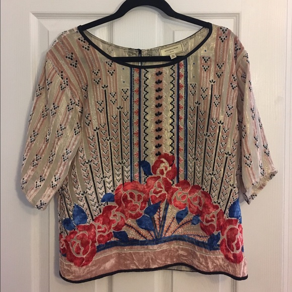 Anthropologie Moulinette Soeurs Velvet Burnout Top