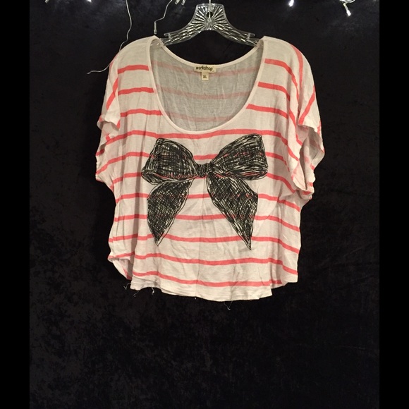 Bow and stripe pattern shirt