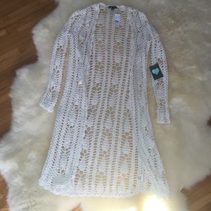 New Kendall & Kylie Long Sleeve Crochet Cardigan
