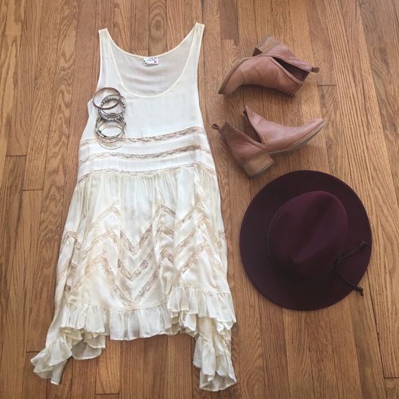 Free People cream slip dress