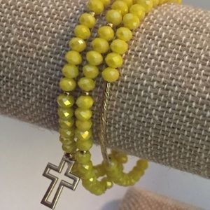 Set of 3 Genuine Crystals with Plated Gold Charms