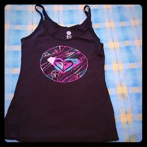 Roxy flared black tank