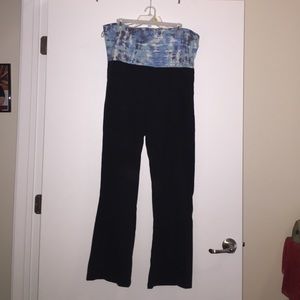 Black yoga pants with fold down front