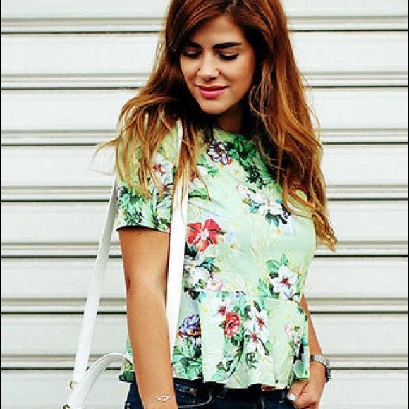 Zara floral peplum blouse