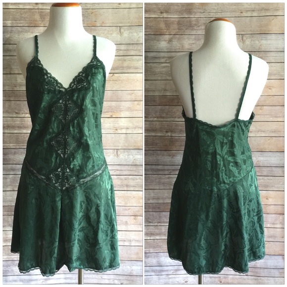 Dresses & Skirts - Vintage Satin and Lace Slip Dress