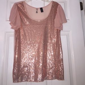 Peach sparkly blouse