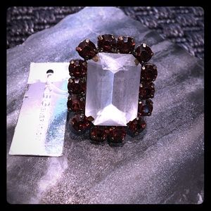 BCBG generation antique gold cocktail ring NWT