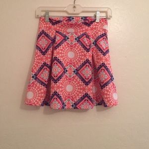 Abstract print skater skirt