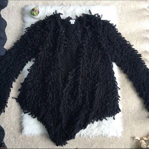 Black fuzzy cardigan