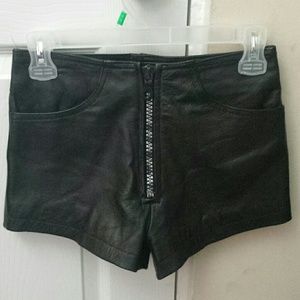 Leather High-Waisted Shorts