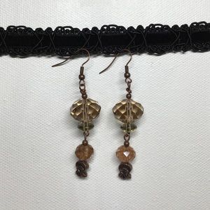 Glass & crystal bead earrings