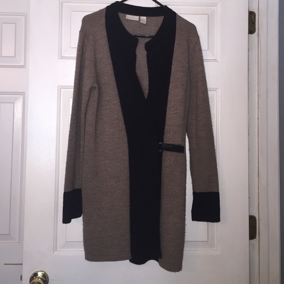 Brown and black long sweater