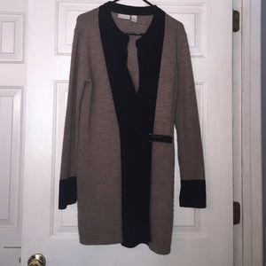 Brown and black long sweater