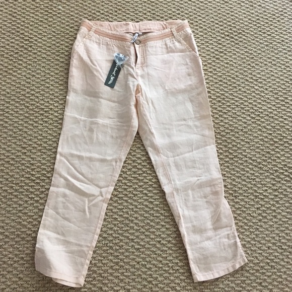 Linen pants. Fun! Pale pink