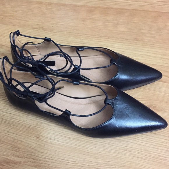 Topshop Lace Up Flats size 37 6.5W