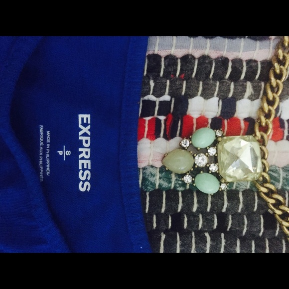 Express Electric Blue Crop Top - Picture 2 of 2