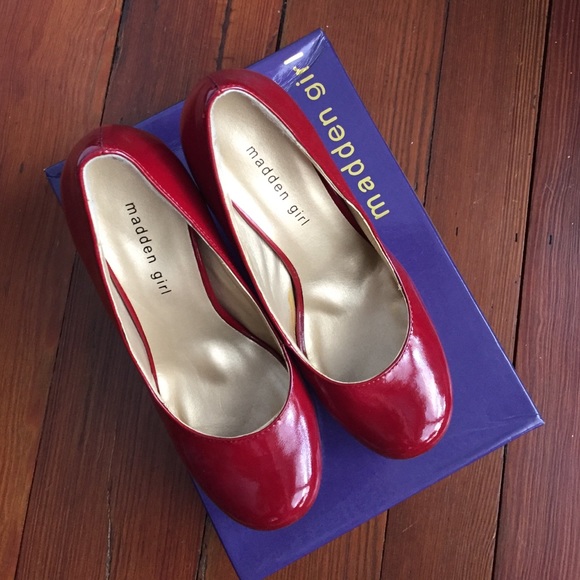 Madden Girl Red Patent Leather Heels