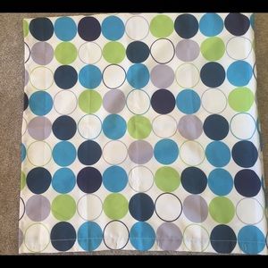 Shower curtain with rings to hold it up