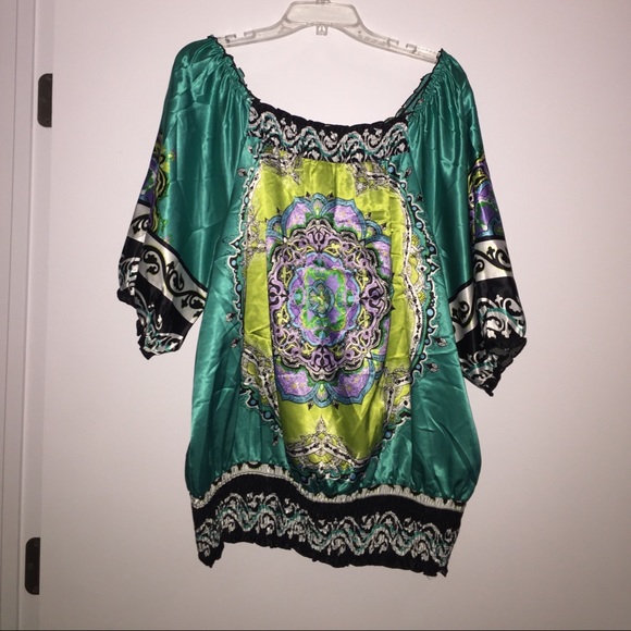 Satiny feel mandala top