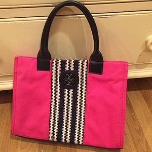 Tory Burch Mini Ella Striped Tote